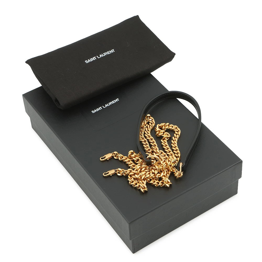 Saint Laurent Paris Chain Wallet Cassandra Envelope Leather Black - Picture 12 of 12